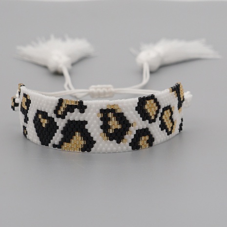 Nihaojewelry ethnic style leopard print Miyuki bead woven bracelet Wholesale jewelry's discount tags