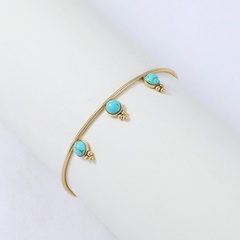 Nihaojewelry style simple goutte d'eau bracelet en acier inoxydable turquoise bijoux en gros