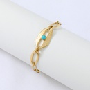 Nihaojewelry simple stainless steel chain turquoise stitching bracelet Wholesale jewelrypicture8
