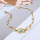 Nihaojewelry simple stainless steel chain turquoise stitching bracelet Wholesale jewelrypicture9