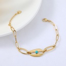 Nihaojewelry simple stainless steel chain turquoise stitching bracelet Wholesale jewelrypicture10