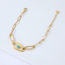 Nihaojewelry simple stainless steel chain turquoise stitching bracelet Wholesale jewelrypicture11