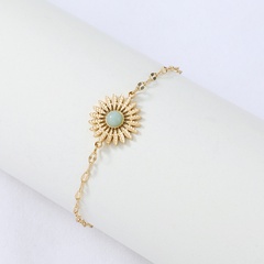 Nihaojewelry simple petite fleur de marguerite bracelet en acier inoxydable bijoux en gros