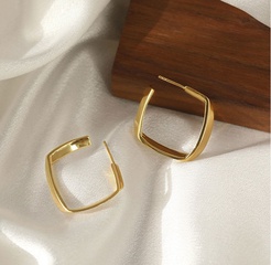 Nihaojewelry Jewelry Wholesale Mobius Square Circle Geometry Titanium Steel Hoop Earrings