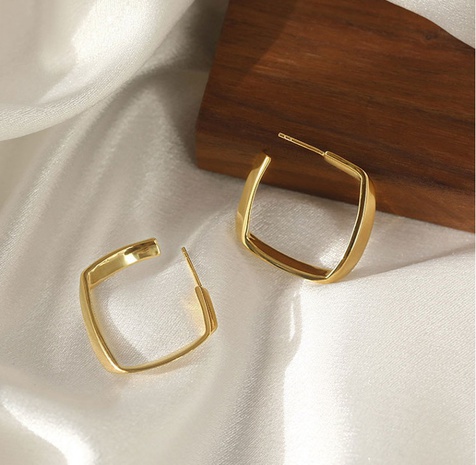 Nihaojewelry Jewelry Wholesale Mobius Square Circle Geometry Titanium Steel Hoop Earrings's discount tags