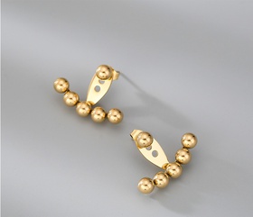 Nihaojewelry jewelry wholesale stainless steel titanium steel beads earrings