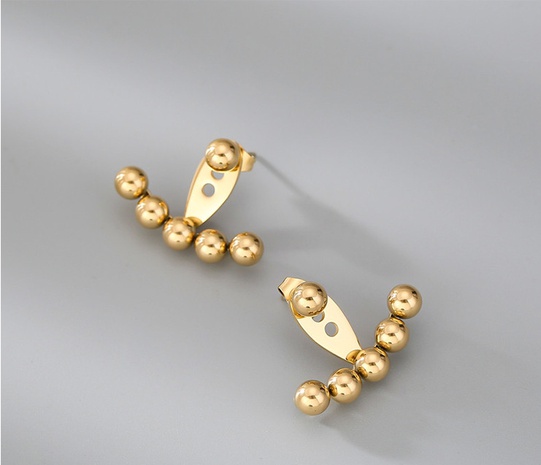 Nihaojewelry jewelry wholesale stainless steel titanium steel beads earrings's discount tags
