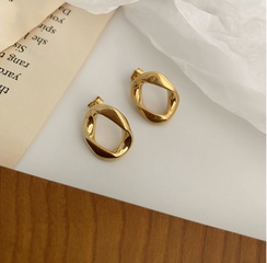 Nihaojewelry jewelry simple geometric twisted titanium steel earrings wholesale
