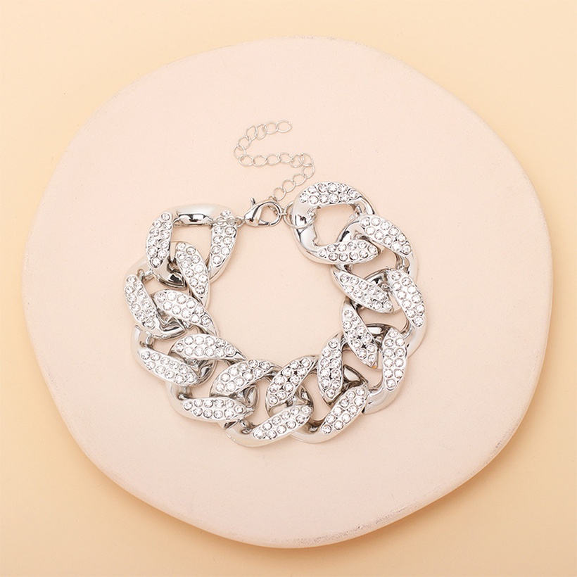 Bijoux Fantaisie Parures Bijoux | Vente En Gros Bijoux Punk Plein Diamant Chane Torsade Collier Bracelet Ensemble Nihaojewelry - PX35755