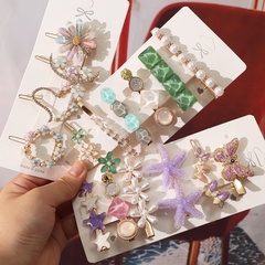 Pearl Barrettes Set Europe and America Cross Border Amazon Acrylic Barrettes Combination Hair Accessories Factory Direct Sales