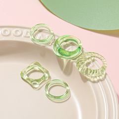 wholesale jewelry simple transparent acetate resin ring  5-piece set Nihaojewelry