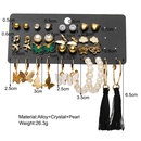 nihaojewelry vintage inlaid pearl golden butterfly airplane tassel earrings 17piece set wholesale jewelrypicture10