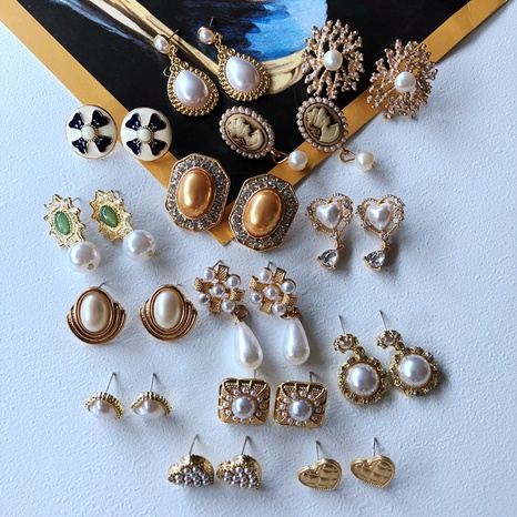 nihaojewelry Vintage Perlen geometrische Ohrringe Großhandel Schmuck's discount tags