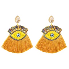 nihaojewelry bohemian color diamond eye tassel earrings wholesale jewelry