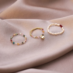 wholesale jewelry crystal pearl beads elastic ring Nihaojewelry