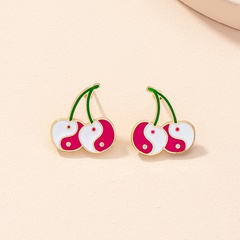 wholesale jewelry retro cherry shape Tai Chi gossip earrings nihaojewelry