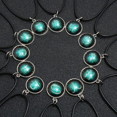 Großhandel Schmuck einfache leuchtende 12 Konstellation Halskette nihaojewelry's discount tags