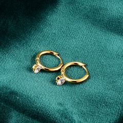 Nihaojewelry jewelry wholesale geometric zircon pendent titanium steel golden earrings