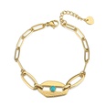 Nihaojewelry simple stainless steel chain turquoise stitching bracelet Wholesale jewelrypicture13
