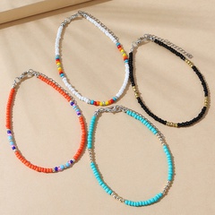 wholesale jewelry ethnic clashing color rice bead anklet set Nihaojewelry
