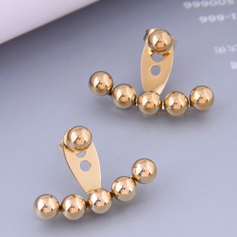 Wholesale Jewelry Glossy Ball Beads Titanium Steel Earrings Nihaojewelry's discount tags