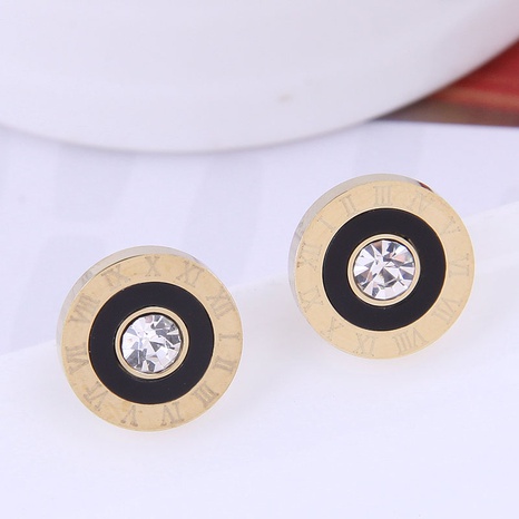 wholesale jewelry simple titanium steel round earrings Nihaojewelry's discount tags