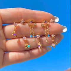 Wholesale Kolamic earrings 18K gold jewelry cute bear cloud earrings Nihaojewelry