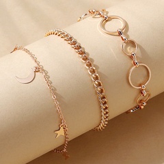 Nihaojewelry simple little star moon bracelet set wholesale jewelry
