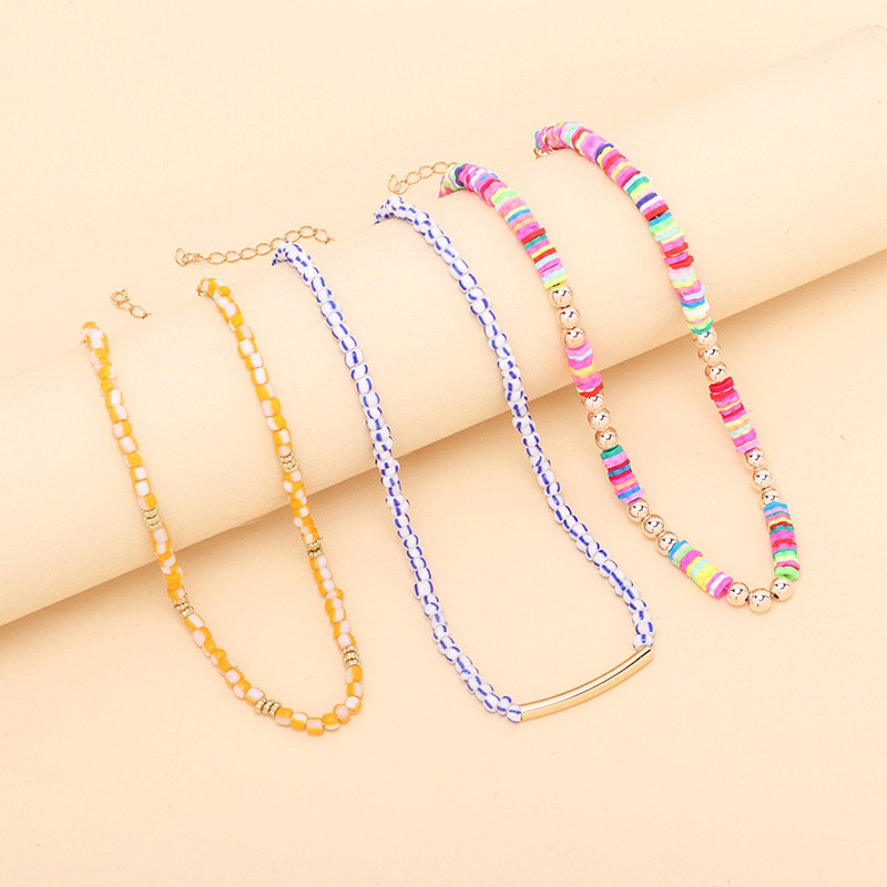 Nihaojewelry collier d39empilage multicouche de perles de riz de style ethnique bijoux en gros