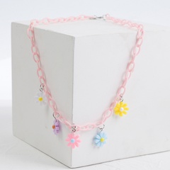 Nihaojewelry Korean style colorful flower acrylic chain necklace Wholesale Jewelry