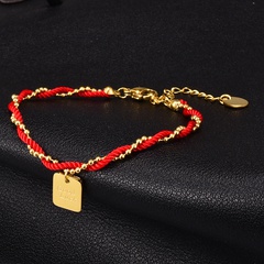 Wholesale Jewelry simple bead red rope double layer bracelet Nihaojewelry
