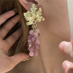 Vente en gros bijoux boucle d'oreille en pierre de tourmaline de raisin rétro Nihaojewelry