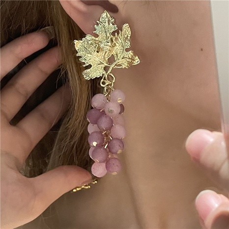 wholesale jewelry retro grape tourmaline stone earring Nihaojewelry's discount tags