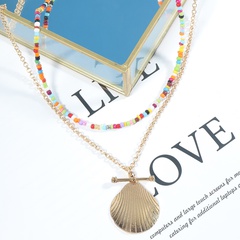 Nihaojewelry Schmuck Großhandel Muschel Anhänger bunte Perlen mehrschichtige Halskette
