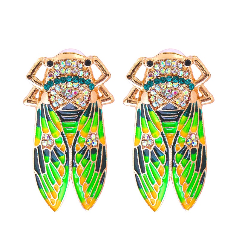 Nihaojewelry jewelry wholesale fashion color diamond insect earrings