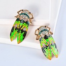 Nihaojewelry jewelry wholesale fashion color diamond insect earringspicture12