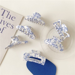 wholesale jewelry blue and white porcelain acrylic large hair clip Nihaojewelry