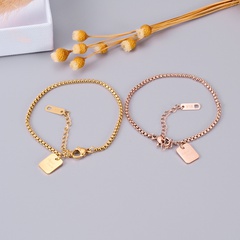 Wholesale Jewelry rectangular letter brand 18K rose gold bracelet Nihaojewelry