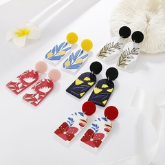 Nihaojewelry jewelry wholesale Korean acrylic geometric color matching earrings