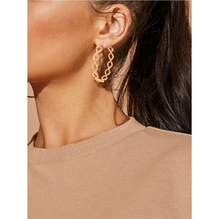 wholesale jewelry retro alloy C-shaped chain hollow ear hoop Nihaojewelry