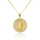 Nihaojewelry simple zircon round full diamond portrait Necklace Wholesale Jewelrypicture14