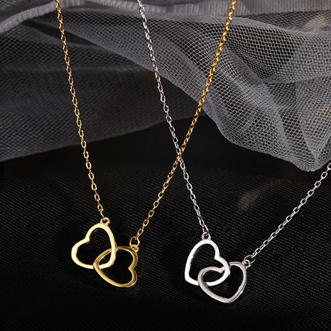 Nihaojewelry jewelry wholesale hollow heart-shaped 925s silver clavicle chain's discount tags