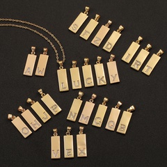 wholesale bijoux 26 pendentif alphabet anglais collier en cuivre Nihaojewelry