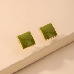 nihaojewelry retro green square geometric stud earrings wholesale jewelry
