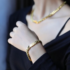 Nihaojewelry Jewelry Wholesale Hip Hop Cuban Chain Stainless Steel Bracelet Necklace