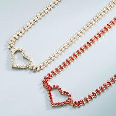 Nihaojewelry fashion short heart-shaped claw chain diamond necklace Wholesale Jewelry