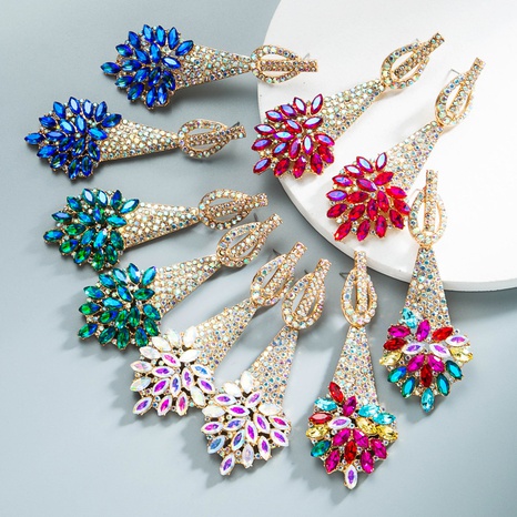 nihaojewelry fashion flower full diamond earrings wholesale jewelry's discount tags