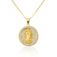 Nihaojewelry simple zircon round full diamond portrait Necklace Wholesale Jewelrypicture15