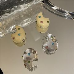 wholesale jewelry transparent acrylic oval diamond earrings Nihaojewelry