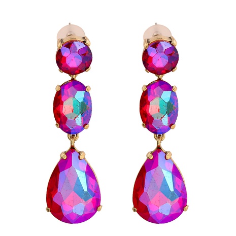 Nihaojewelry fashion drop-shaped colorful diamond earrings Wholesale Jewelry's discount tags